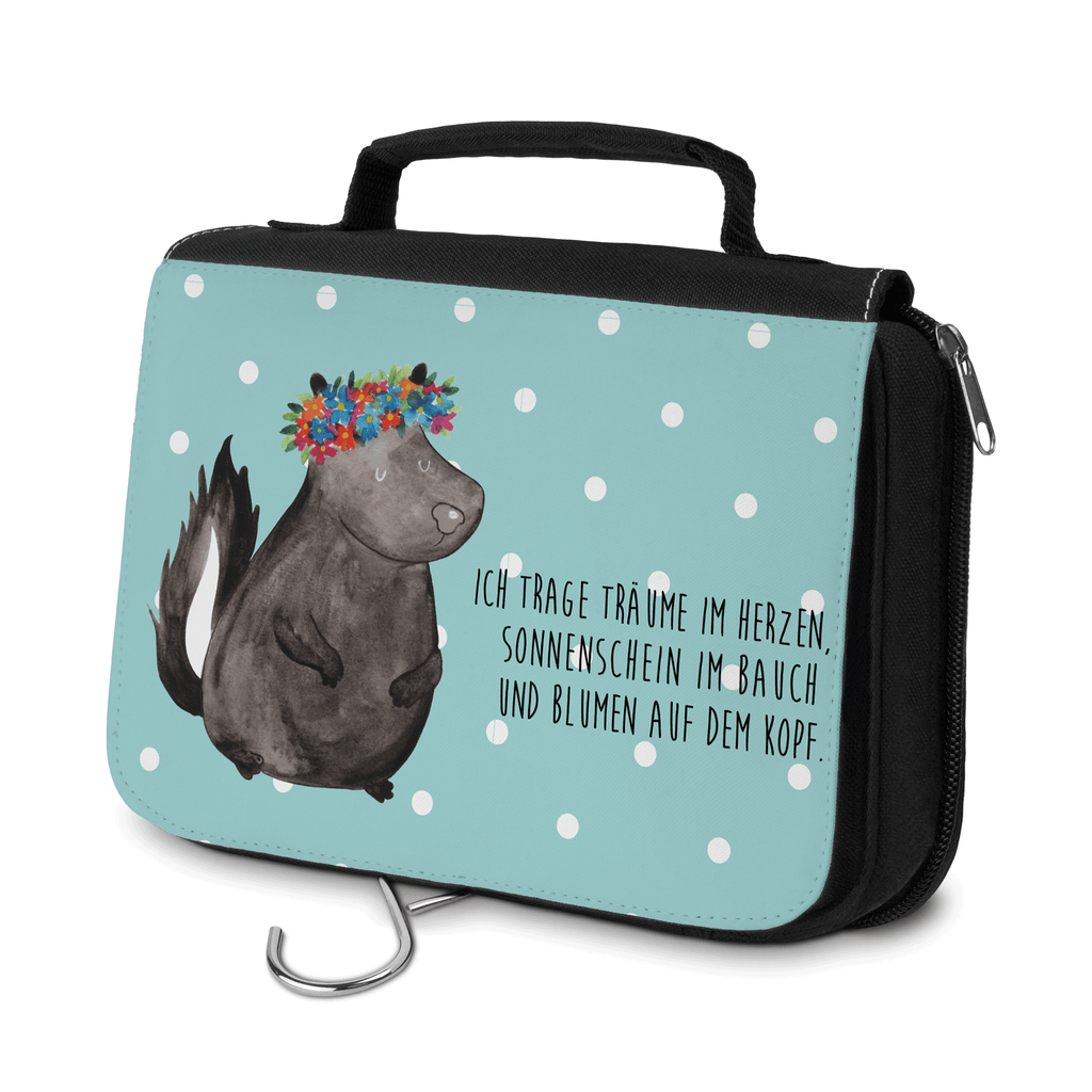 Kulturbeutel Stinktier Mädchen Kulturbeutel, Zum Aufhängen, Waschtasche, Kosmetiktasche, Damen, Herren, Aufbewahrungstasche, Schminktasche, Kosmetikbeutel, Organizer, Kulturtasche, Schminkutensil, Stinktier, Skunk, Wildtier, Raubtier, Stinker, Stinki, Yoga, Namaste, Lebe, Liebe, Lache