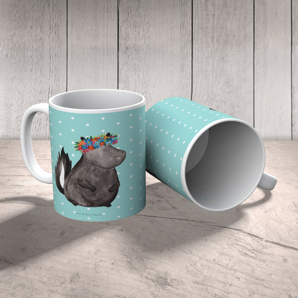 Kindertasse Stinktier Blumenmaedchen Kindertasse, Kinder Tasse, Kunststoff Tasse, Kindergarten Tasse, Trinkbecher, Camping Becher, Kaffeetasse, Kunststoffbecher, Kindergartenbecher, Outdoorgeschirr, Kunststoffgeschirr, Reisebecher, Reisetasse, Kinderbecher, Bruchfeste Tasse, Bruchsichere Tasse, Plastik Tasse, Plastiktasse, Stinktier, Skunk, Wildtier, Raubtier, Stinker, Stinki, Yoga, Namaste, Lebe, Liebe, Lache