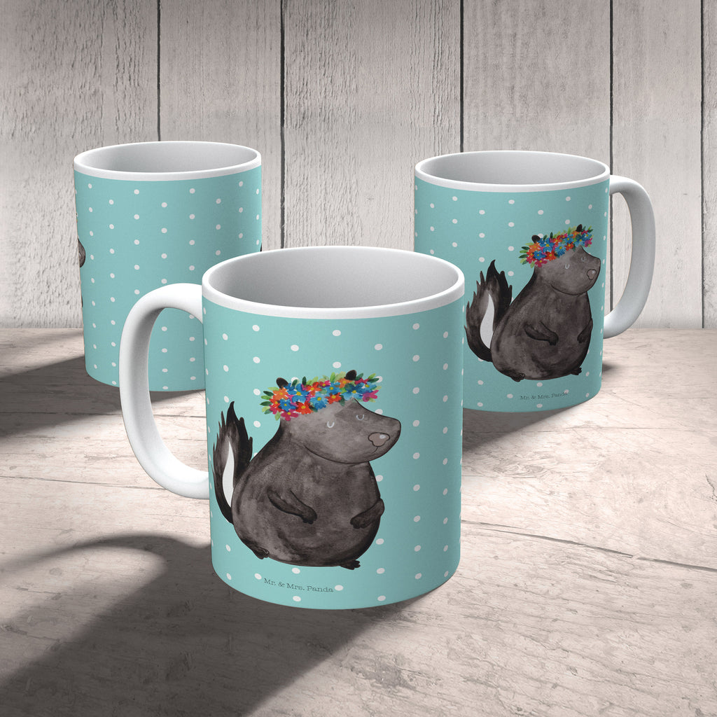 Kindertasse Stinktier Blumenmaedchen Kindertasse, Kinder Tasse, Kunststoff Tasse, Kindergarten Tasse, Trinkbecher, Camping Becher, Kaffeetasse, Kunststoffbecher, Kindergartenbecher, Outdoorgeschirr, Kunststoffgeschirr, Reisebecher, Reisetasse, Kinderbecher, Bruchfeste Tasse, Bruchsichere Tasse, Plastik Tasse, Plastiktasse, Stinktier, Skunk, Wildtier, Raubtier, Stinker, Stinki, Yoga, Namaste, Lebe, Liebe, Lache