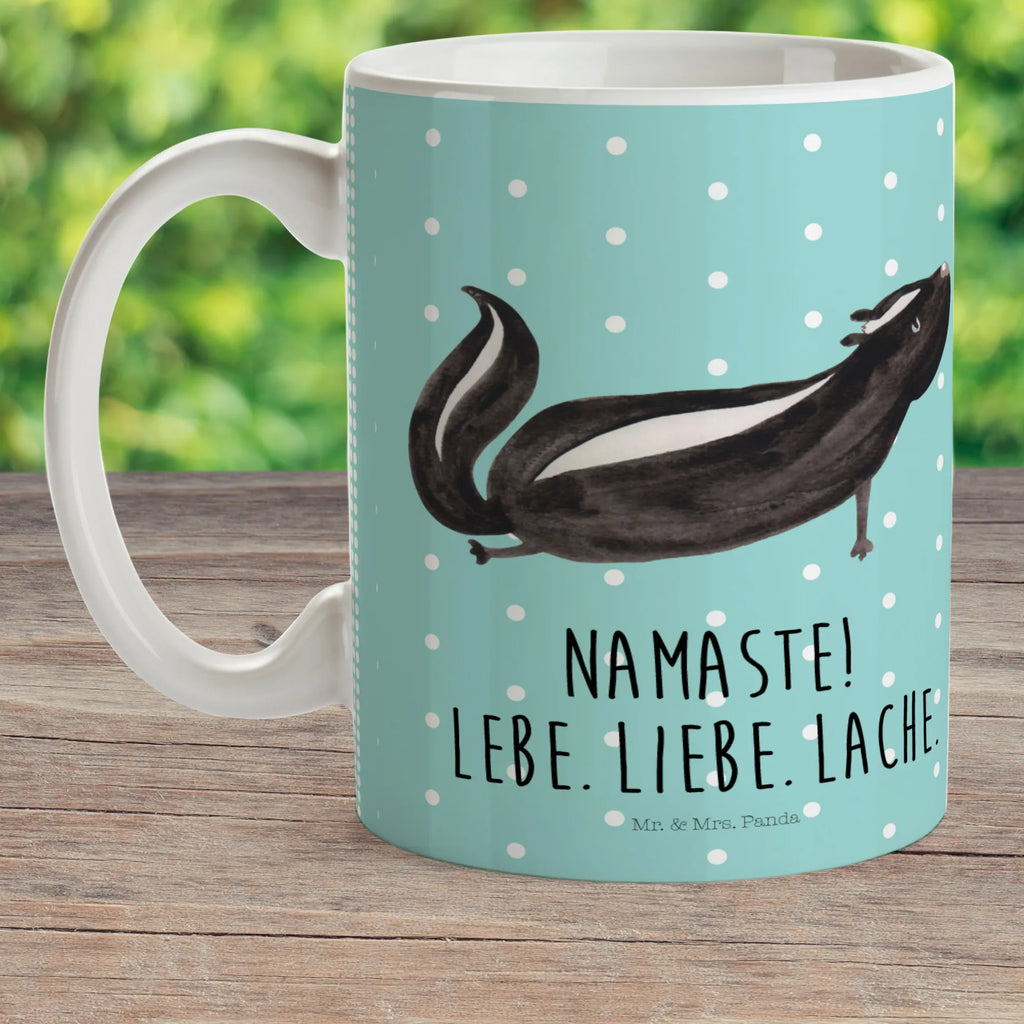 Kindertasse Stinktier Yoga Kindertasse, Kinder Tasse, Kunststoff Tasse, Kindergarten Tasse, Trinkbecher, Camping Becher, Kaffeetasse, Kunststoffbecher, Kindergartenbecher, Outdoorgeschirr, Kunststoffgeschirr, Reisebecher, Reisetasse, Kinderbecher, Bruchfeste Tasse, Bruchsichere Tasse, Plastik Tasse, Plastiktasse, Stinktier, Skunk, Wildtier, Raubtier, Stinker, Stinki, Yoga, Namaste, Lebe, Liebe, Lache