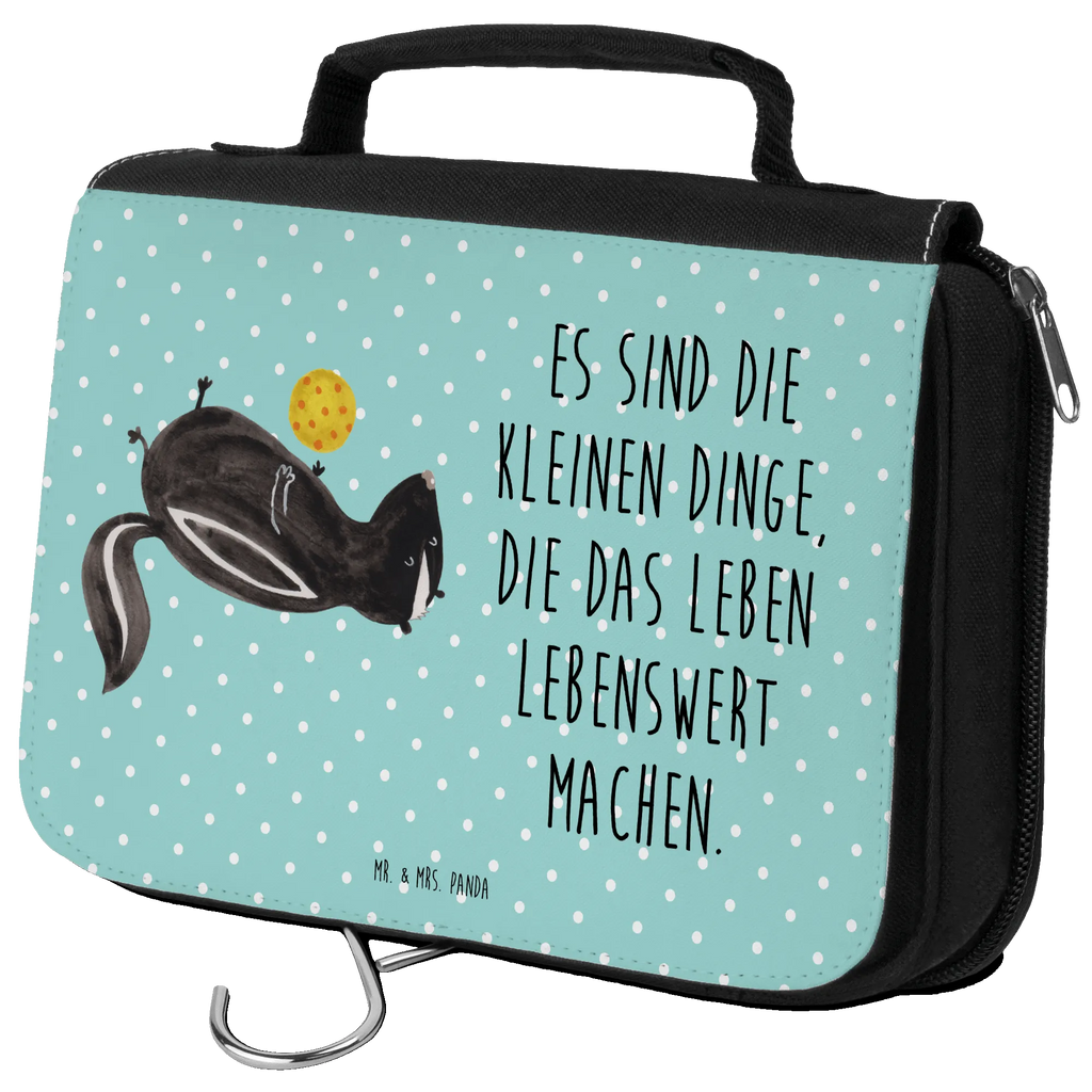 Kulturbeutel Stinktier Ball Kulturbeutel, Zum Aufhängen, Waschtasche, Kosmetiktasche, Damen, Herren, Aufbewahrungstasche, Schminktasche, Kosmetikbeutel, Organizer, Kulturtasche, Schminkutensil, Stinktier, Skunk, Wildtier, Raubtier, Stinker, Stinki, verspielt, Weisheit