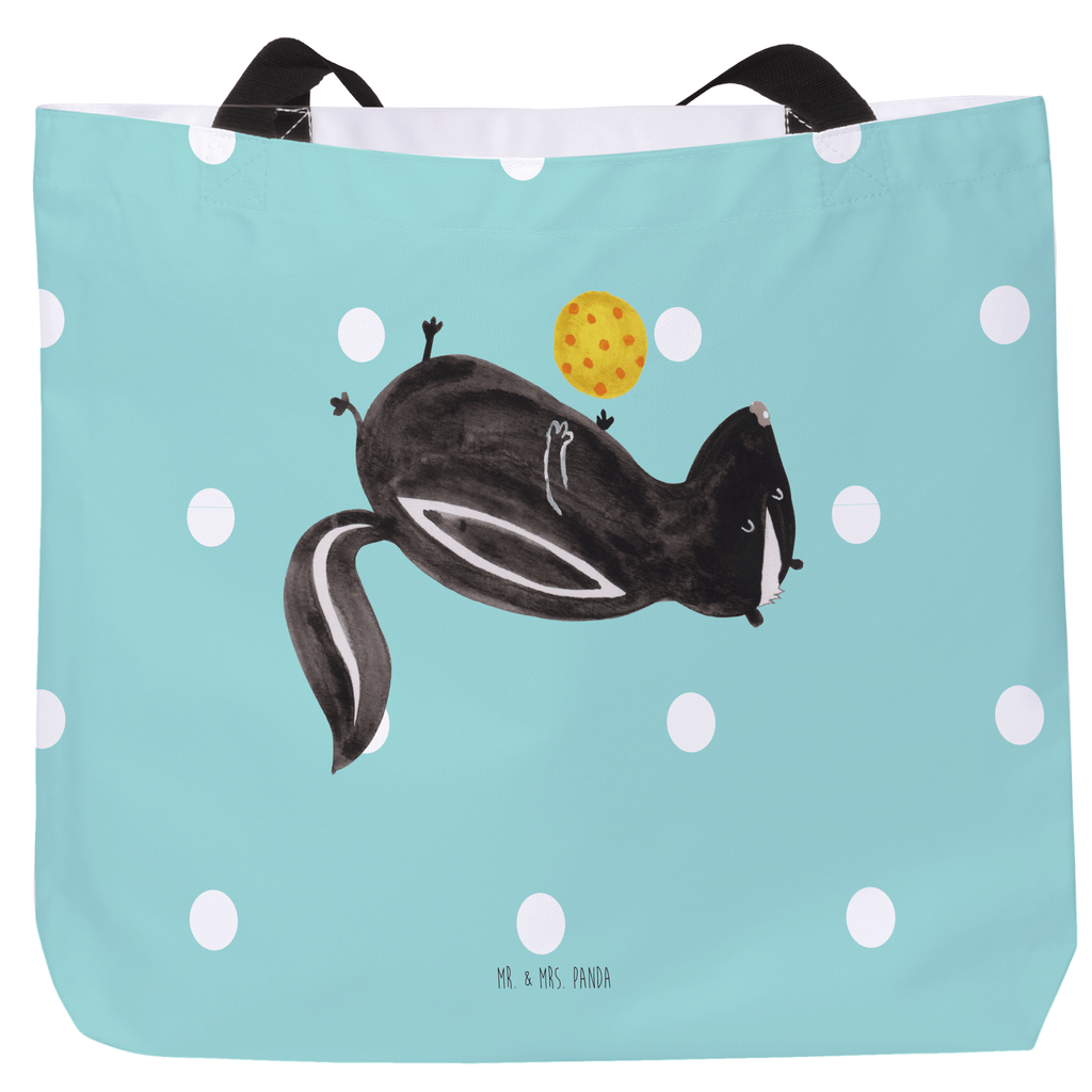 Shopper Stinktier Ball Beutel, Einkaufstasche, Tasche, Strandtasche, Einkaufsbeutel, Shopper, Schultasche, Freizeittasche, Tragebeutel, Schulbeutel, Alltagstasche, Stinktier, Skunk, Wildtier, Raubtier, Stinker, Stinki, verspielt, Weisheit