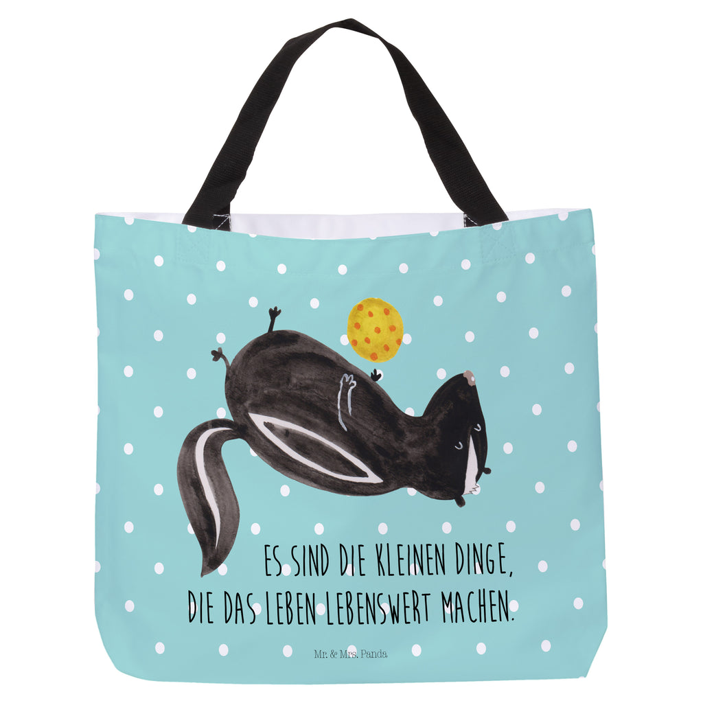 Shopper Stinktier Ball Beutel, Einkaufstasche, Tasche, Strandtasche, Einkaufsbeutel, Shopper, Schultasche, Freizeittasche, Tragebeutel, Schulbeutel, Alltagstasche, Stinktier, Skunk, Wildtier, Raubtier, Stinker, Stinki, verspielt, Weisheit