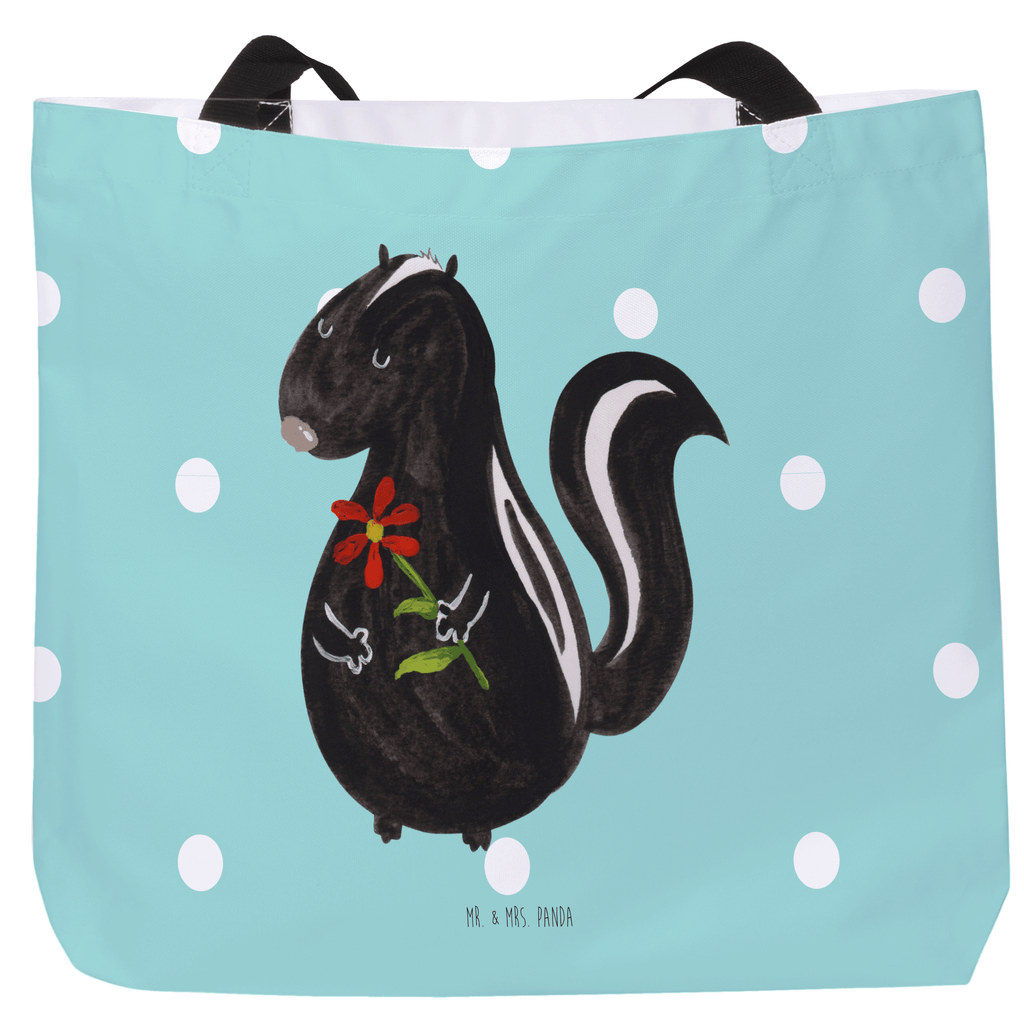 Shopper Stinktier Blume Beutel, Einkaufstasche, Tasche, Strandtasche, Einkaufsbeutel, Shopper, Schultasche, Freizeittasche, Tragebeutel, Schulbeutel, Alltagstasche, Stinktier, Skunk, Wildtier, Raubtier, Stinker, Stinki, Tagträumer, verträumt, Dreams, Träume