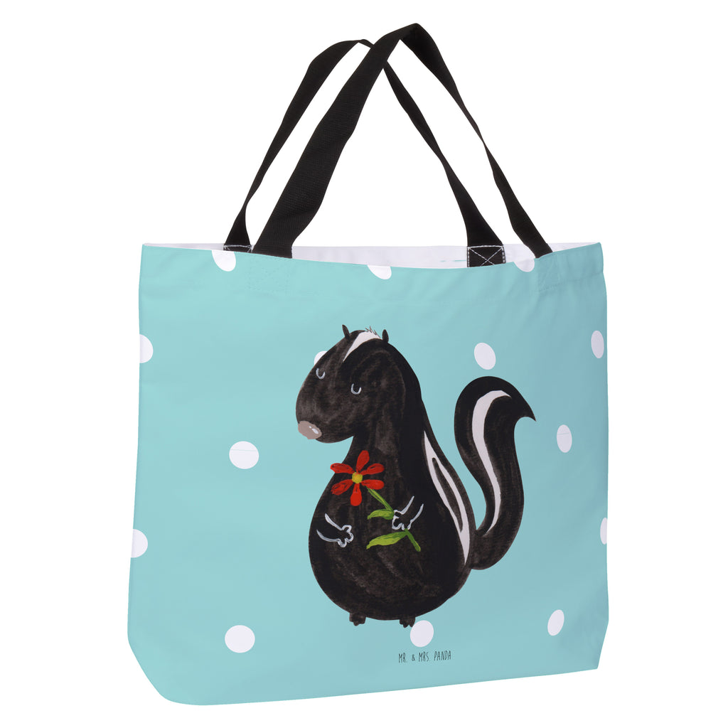 Shopper Stinktier Blume Beutel, Einkaufstasche, Tasche, Strandtasche, Einkaufsbeutel, Shopper, Schultasche, Freizeittasche, Tragebeutel, Schulbeutel, Alltagstasche, Stinktier, Skunk, Wildtier, Raubtier, Stinker, Stinki, Tagträumer, verträumt, Dreams, Träume