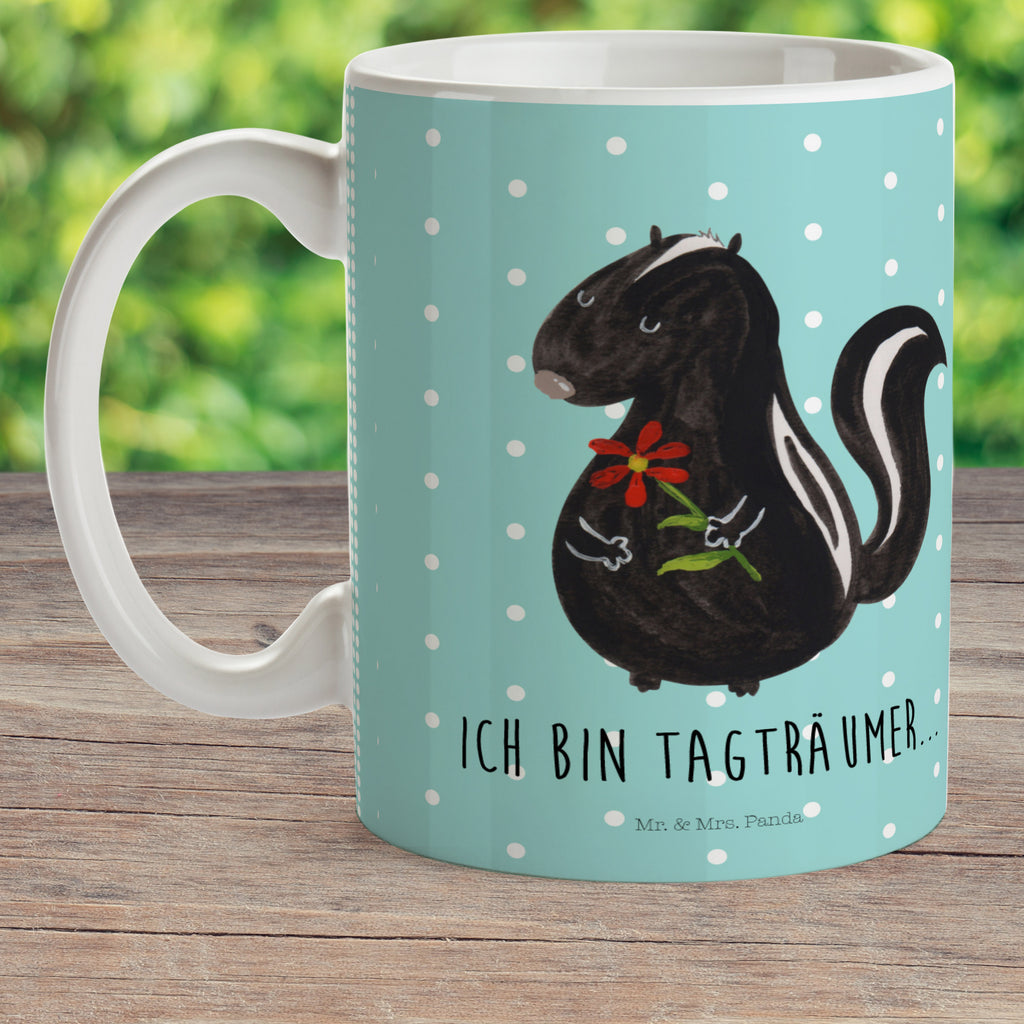 Kindertasse Stinktier Blume Kindertasse, Kinder Tasse, Kunststoff Tasse, Kindergarten Tasse, Trinkbecher, Camping Becher, Kaffeetasse, Kunststoffbecher, Kindergartenbecher, Outdoorgeschirr, Kunststoffgeschirr, Reisebecher, Reisetasse, Kinderbecher, Bruchfeste Tasse, Bruchsichere Tasse, Plastik Tasse, Plastiktasse, Stinktier, Skunk, Wildtier, Raubtier, Stinker, Stinki, Tagträumer, verträumt, Dreams, Träume