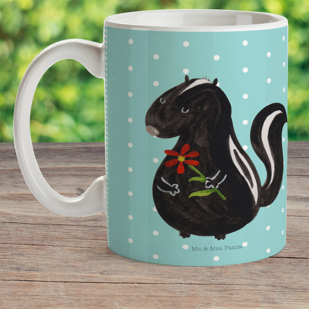 Kindertasse Stinktier Blume Kindertasse, Kinder Tasse, Kunststoff Tasse, Kindergarten Tasse, Trinkbecher, Camping Becher, Kaffeetasse, Kunststoffbecher, Kindergartenbecher, Outdoorgeschirr, Kunststoffgeschirr, Reisebecher, Reisetasse, Kinderbecher, Bruchfeste Tasse, Bruchsichere Tasse, Plastik Tasse, Plastiktasse, Stinktier, Skunk, Wildtier, Raubtier, Stinker, Stinki, Tagträumer, verträumt, Dreams, Träume