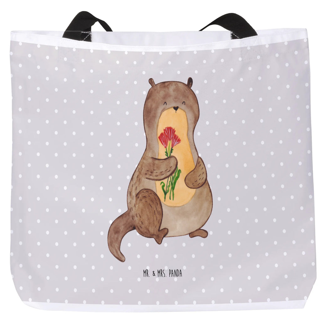 Shopper Otter Blumenstrauß Beutel, Einkaufstasche, Tasche, Strandtasche, Einkaufsbeutel, Shopper, Schultasche, Freizeittasche, Tragebeutel, Schulbeutel, Alltagstasche, Otter, Fischotter, Seeotter, Otter Seeotter See Otter