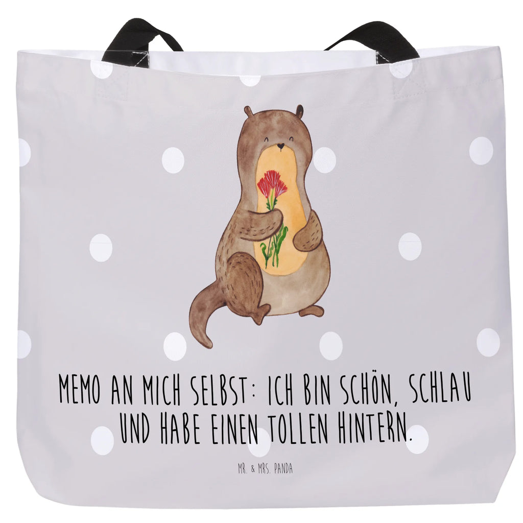 Shopper Otter Blumenstrauß Beutel, Einkaufstasche, Tasche, Strandtasche, Einkaufsbeutel, Shopper, Schultasche, Freizeittasche, Tragebeutel, Schulbeutel, Alltagstasche, Otter, Fischotter, Seeotter, Otter Seeotter See Otter