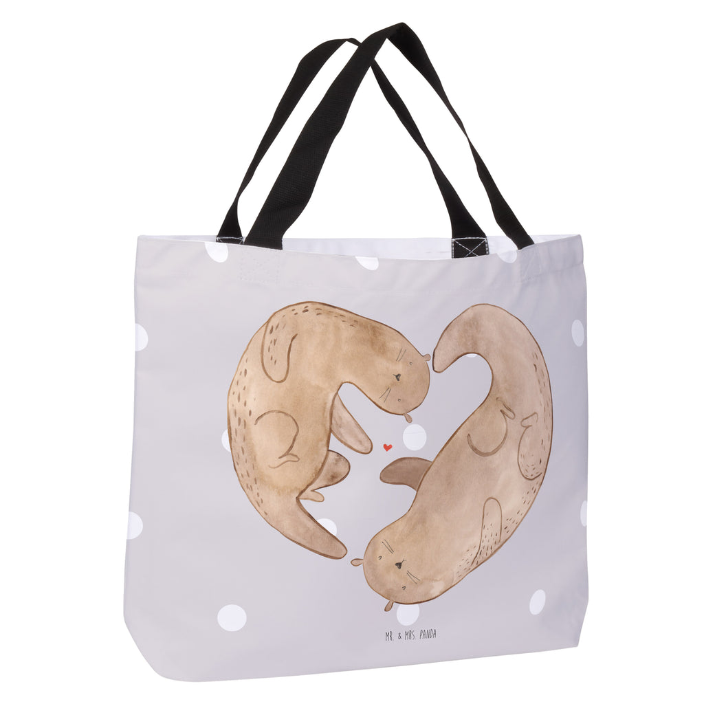 Shopper Otter Herz Beutel, Einkaufstasche, Tasche, Strandtasche, Einkaufsbeutel, Shopper, Schultasche, Freizeittasche, Tragebeutel, Schulbeutel, Alltagstasche, Otter, Fischotter, Seeotter, Liebe, Herz, Liebesbeweis, Liebesgeschenk, Bessere Hälfte, Love you, Jahrestag, Hochzeitstag, Verlobung, gemeinsames Leben