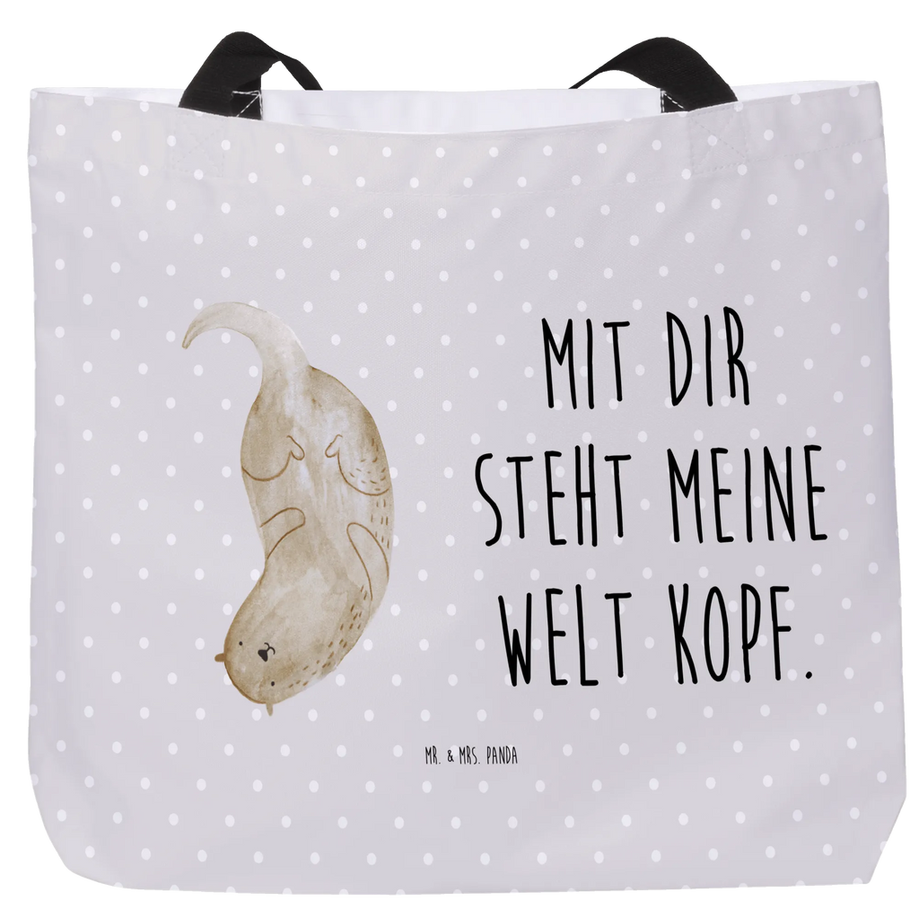 Shopper Otter Kopfüber Beutel, Einkaufstasche, Tasche, Strandtasche, Einkaufsbeutel, Shopper, Schultasche, Freizeittasche, Tragebeutel, Schulbeutel, Alltagstasche, Otter, Fischotter, Seeotter, Otter Seeotter See Otter