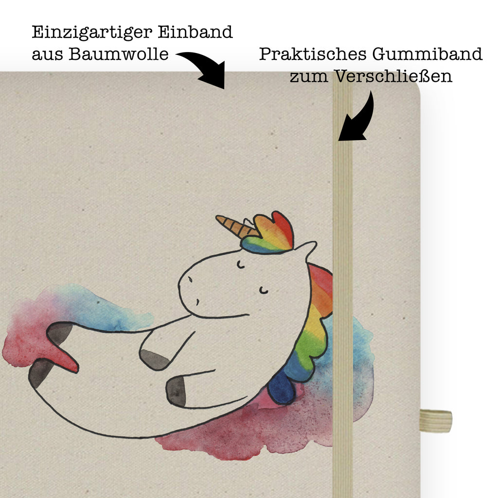 Baumwoll Notizbuch Einhorn Wolke 7 Notizen, Eintragebuch, Tagebuch, Notizblock, Adressbuch, Journal, Kladde, Skizzenbuch, Notizheft, Schreibbuch, Schreibheft, Einhorn, Einhörner, Einhorn Deko, Pegasus, Unicorn, verliebt, Menschen, witzig, lustig, Geschenk, Glaube, Realität, Lächeln