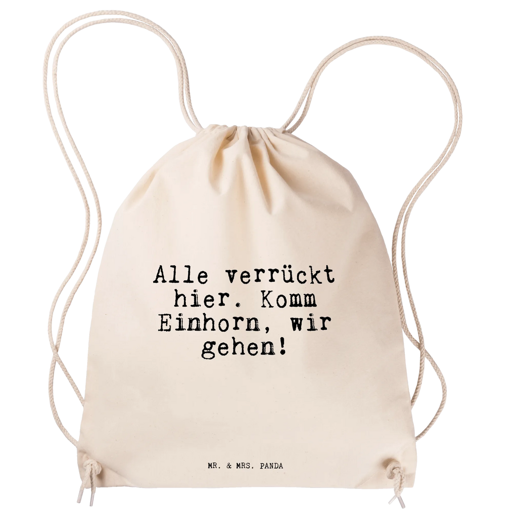 Sportbeutel Alle verrückt hier. Komm... Sportbeutel, Turnbeutel, Beutel, Sporttasche, Tasche, Stoffbeutel, Sportbeutel Kinder, Gymsack, Beutel Rucksack, Kleine Sporttasche, Sportzubehör, Turnbeutel Baumwolle, Spruch, Sprüche, lustige Sprüche, Weisheiten, Zitate, Spruch Geschenke, Spruch Sprüche Weisheiten Zitate Lustig Weisheit Worte