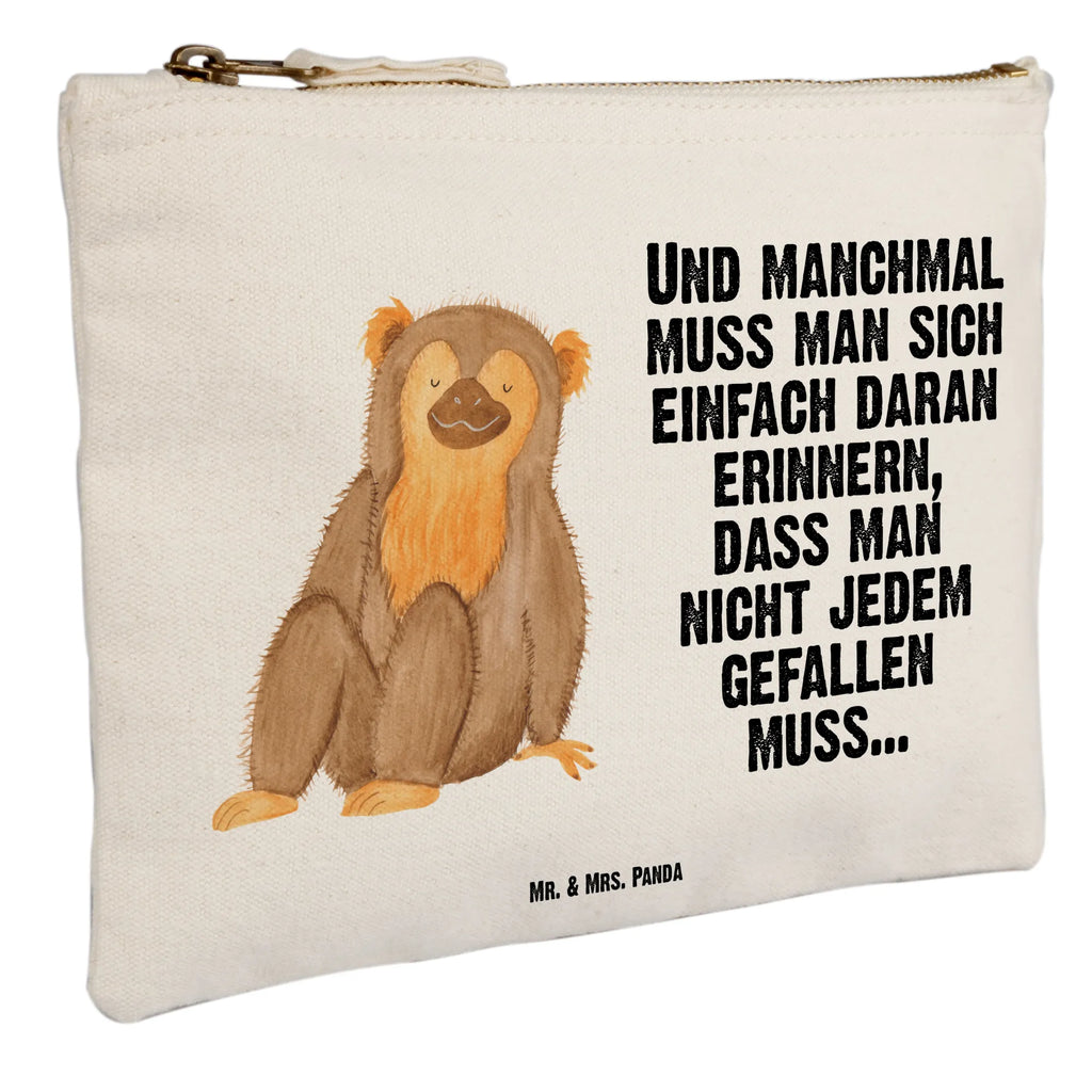 Schminktasche Affe Schminktasche, Kosmetiktasche, Kosmetikbeutel, Stiftemäppchen, Etui, Federmappe, Makeup, XXL, Schminketui, Kosmetiketui, Schlamperetui, Afrika, Wildtiere, Affe, Äffchen, Affen, Selbstliebe, Respekt, Motivation, Selbstachtung, Liebe, Selbstbewusstsein, Selfcare