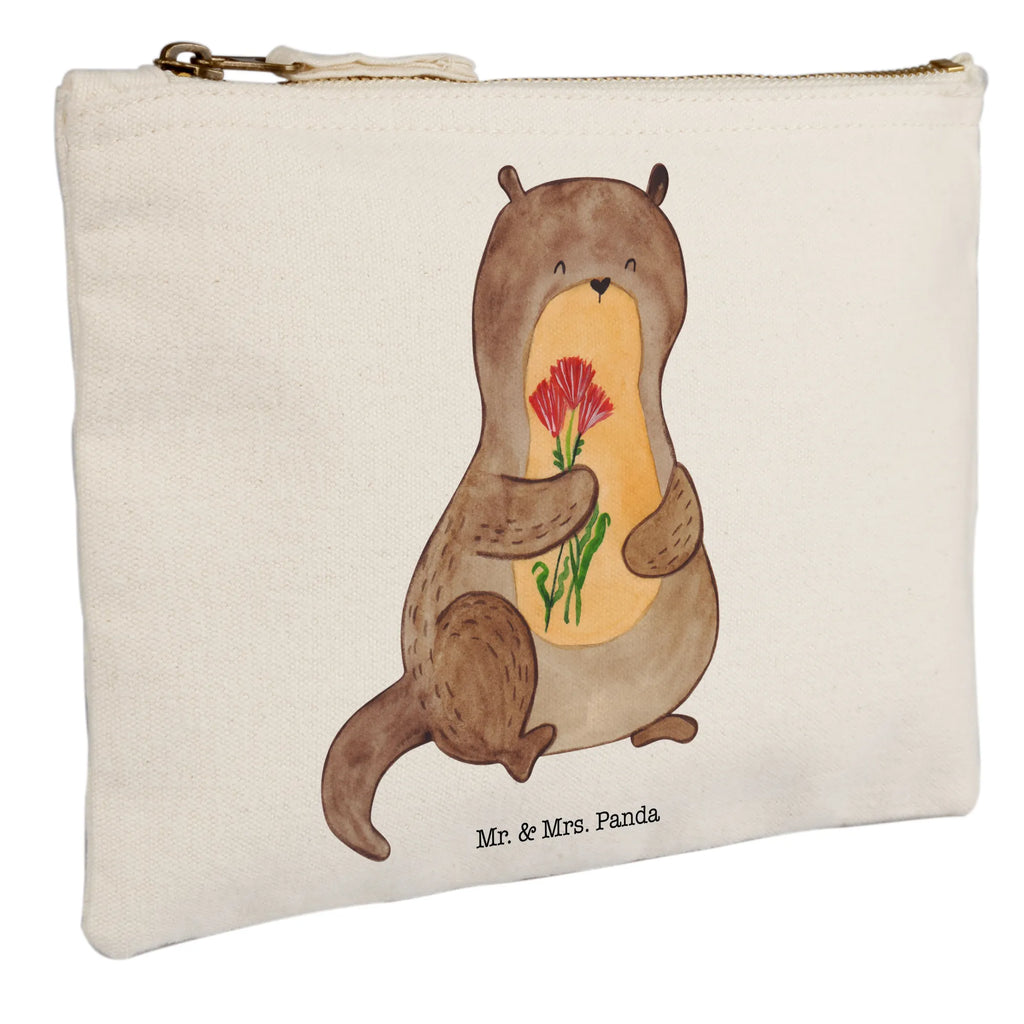 Schminktasche Otter Blumenstrauß Schminktasche, Kosmetiktasche, Kosmetikbeutel, Stiftemäppchen, Etui, Federmappe, Makeup, XXL, Schminketui, Kosmetiketui, Schlamperetui, Otter, Fischotter, Seeotter, Otter Seeotter See Otter