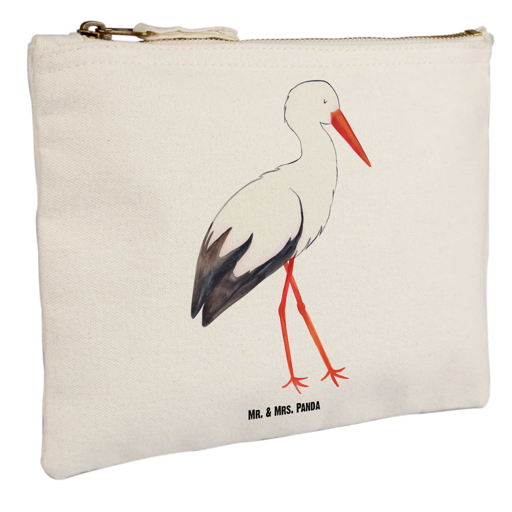 Schminktasche Storch Schminktasche, Kosmetiktasche, Kosmetikbeutel, Stiftemäppchen, Etui, Federmappe, Makeup, XXL, Schminketui, Kosmetiketui, Schlamperetui, Tiermotive, Gute Laune, lustige Sprüche, Tiere, Storch, Störche, Schwangerschaft, Geburt, Mutter, Mütter, Mutter werden, Schwanger, Babybauch, Baby