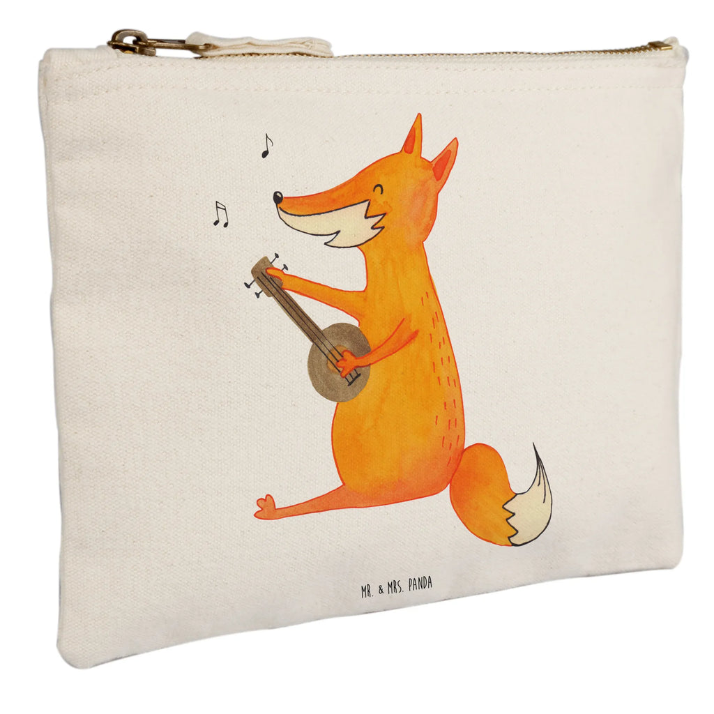 Schminktasche Fuchs Gitarre Schminktasche, Kosmetiktasche, Kosmetikbeutel, Stiftemäppchen, Etui, Federmappe, Makeup, XXL, Schminketui, Kosmetiketui, Schlamperetui, Fuchs, Füchse, Geschenk Musiker, Musik Spruch, Musikerin, Sänger, Sängerin, Gitarre