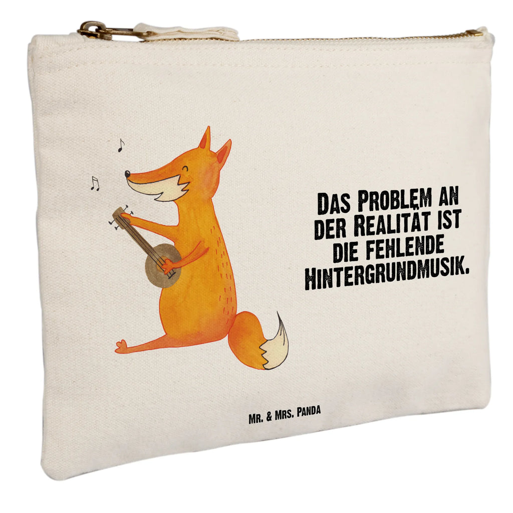 Schminktasche Fuchs Gitarre Schminktasche, Kosmetiktasche, Kosmetikbeutel, Stiftemäppchen, Etui, Federmappe, Makeup, XXL, Schminketui, Kosmetiketui, Schlamperetui, Fuchs, Füchse, Geschenk Musiker, Musik Spruch, Musikerin, Sänger, Sängerin, Gitarre