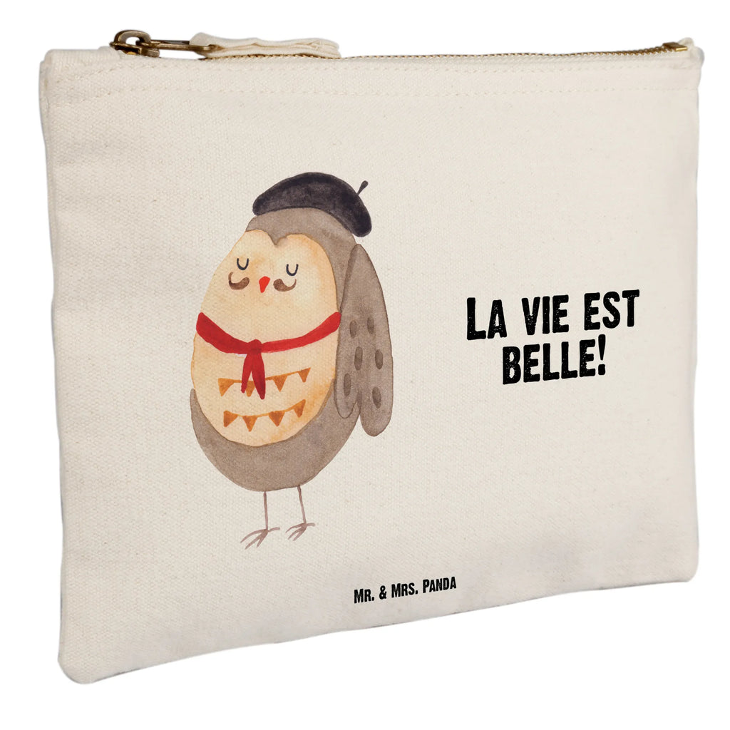 Schminktasche Eule Frankreich Schminktasche, Kosmetiktasche, Kosmetikbeutel, Stiftemäppchen, Etui, Federmappe, Makeup, XXL, Schminketui, Kosmetiketui, Schlamperetui, Eule, Eulen, Eule Deko, Owl, hibou, La vie est belle, das Leben ist schön, Spruch schön, Spruch Französisch, Frankreich