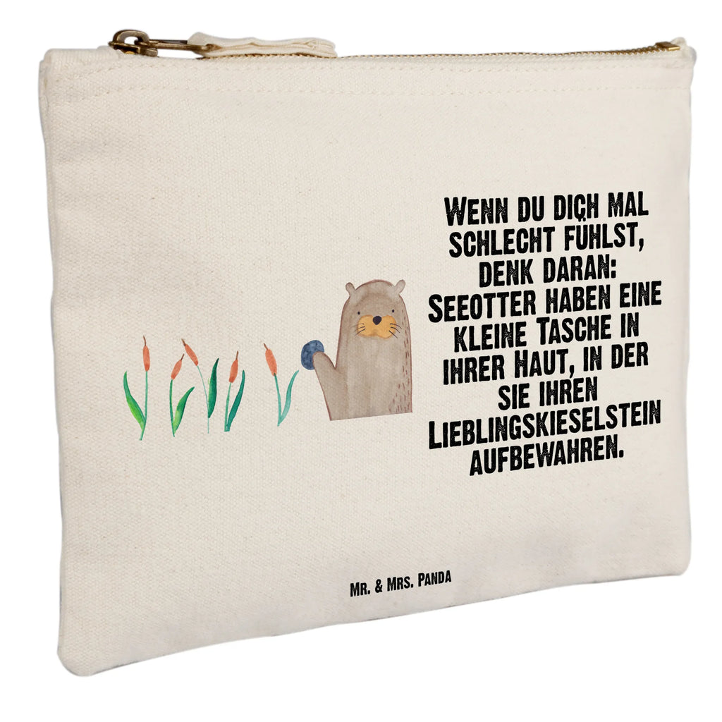 Schminktasche Otter Stein Schminktasche, Kosmetiktasche, Kosmetikbeutel, Stiftemäppchen, Etui, Federmappe, Makeup, XXL, Schminketui, Kosmetiketui, Schlamperetui, Otter, Fischotter, Seeotter, Otter Seeotter See Otter