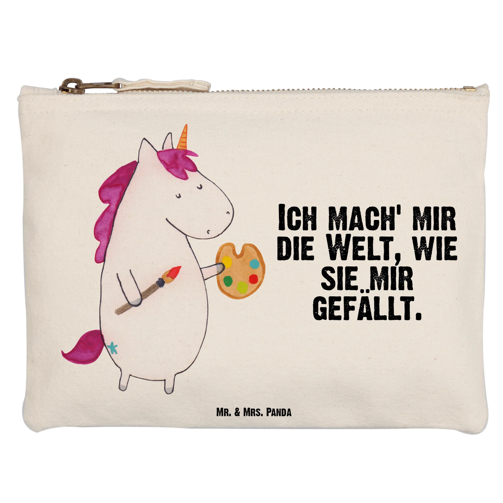 Schminktasche Einhorn Künstler Schminktasche, Kosmetiktasche, Kosmetikbeutel, Stiftemäppchen, Etui, Federmappe, Makeup, XXL, Schminketui, Kosmetiketui, Schlamperetui, Einhorn, Einhörner, Einhorn Deko, Pegasus, Unicorn, Englisch, Künstler, Artist, Malen, Zeichnen, Welt, Farbe, Stift, Pinsel, Geschenk, Maler