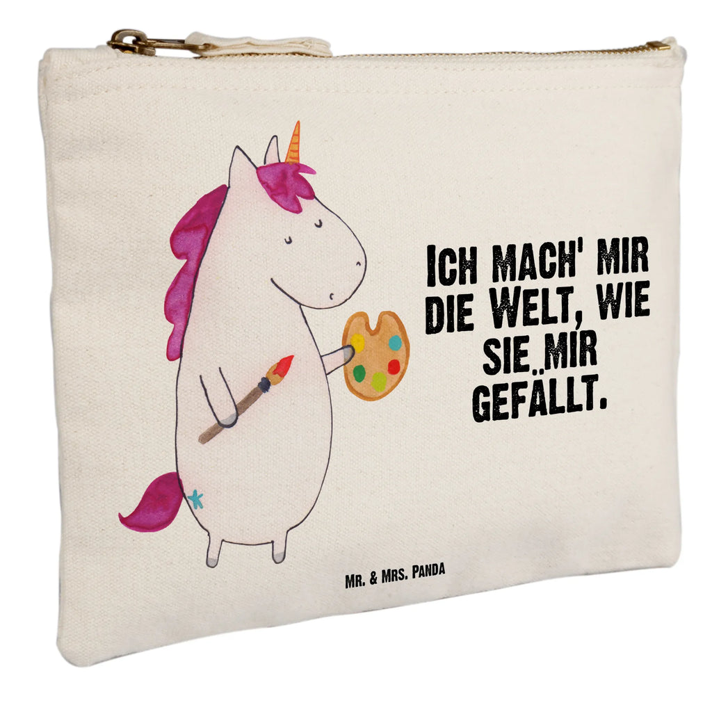 Schminktasche Einhorn Künstler Schminktasche, Kosmetiktasche, Kosmetikbeutel, Stiftemäppchen, Etui, Federmappe, Makeup, XXL, Schminketui, Kosmetiketui, Schlamperetui, Einhorn, Einhörner, Einhorn Deko, Pegasus, Unicorn, Englisch, Künstler, Artist, Malen, Zeichnen, Welt, Farbe, Stift, Pinsel, Geschenk, Maler