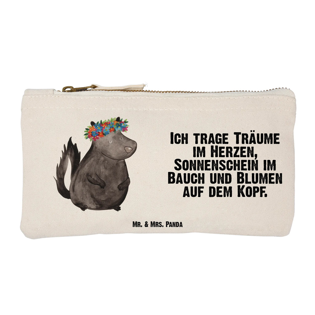 Schminktasche Stinktier Mädchen Schminktasche, Kosmetiktasche, Kosmetikbeutel, Stiftemäppchen, Etui, Federmappe, Makeup, XXL, Schminketui, Kosmetiketui, Schlamperetui, Stinktier, Skunk, Wildtier, Raubtier, Stinker, Stinki, Yoga, Namaste, Lebe, Liebe, Lache