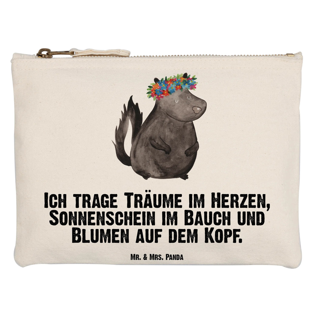 Schminktasche Stinktier Mädchen Schminktasche, Kosmetiktasche, Kosmetikbeutel, Stiftemäppchen, Etui, Federmappe, Makeup, XXL, Schminketui, Kosmetiketui, Schlamperetui, Stinktier, Skunk, Wildtier, Raubtier, Stinker, Stinki, Yoga, Namaste, Lebe, Liebe, Lache