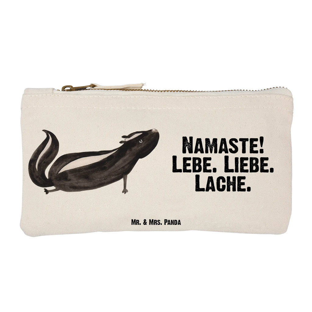 Schminktasche Stinktier Yoga Schminktasche, Kosmetiktasche, Kosmetikbeutel, Stiftemäppchen, Etui, Federmappe, Makeup, XXL, Schminketui, Kosmetiketui, Schlamperetui, Stinktier, Skunk, Wildtier, Raubtier, Stinker, Stinki, Yoga, Namaste, Lebe, Liebe, Lache