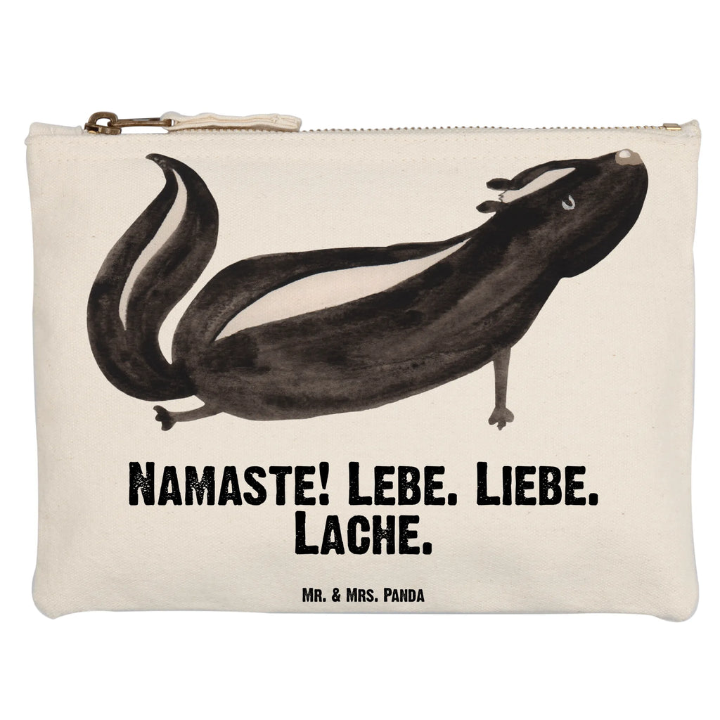 Schminktasche Stinktier Yoga Schminktasche, Kosmetiktasche, Kosmetikbeutel, Stiftemäppchen, Etui, Federmappe, Makeup, XXL, Schminketui, Kosmetiketui, Schlamperetui, Stinktier, Skunk, Wildtier, Raubtier, Stinker, Stinki, Yoga, Namaste, Lebe, Liebe, Lache