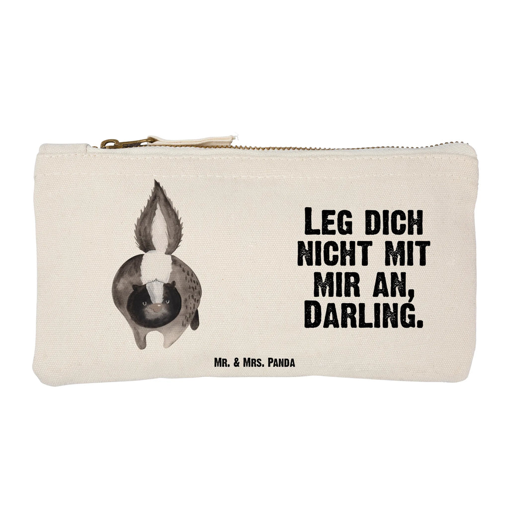 Schminktasche Stinktier Angriff Schminktasche, Kosmetiktasche, Kosmetikbeutel, Stiftemäppchen, Etui, Federmappe, Makeup, XXL, Schminketui, Kosmetiketui, Schlamperetui, Stinktier, Skunk, Wildtier, Raubtier, Stinker, Stinki, wütend, Drohung