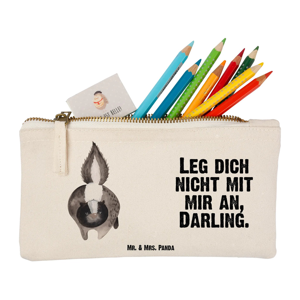 Schminktasche Stinktier Angriff Schminktasche, Kosmetiktasche, Kosmetikbeutel, Stiftemäppchen, Etui, Federmappe, Makeup, XXL, Schminketui, Kosmetiketui, Schlamperetui, Stinktier, Skunk, Wildtier, Raubtier, Stinker, Stinki, wütend, Drohung