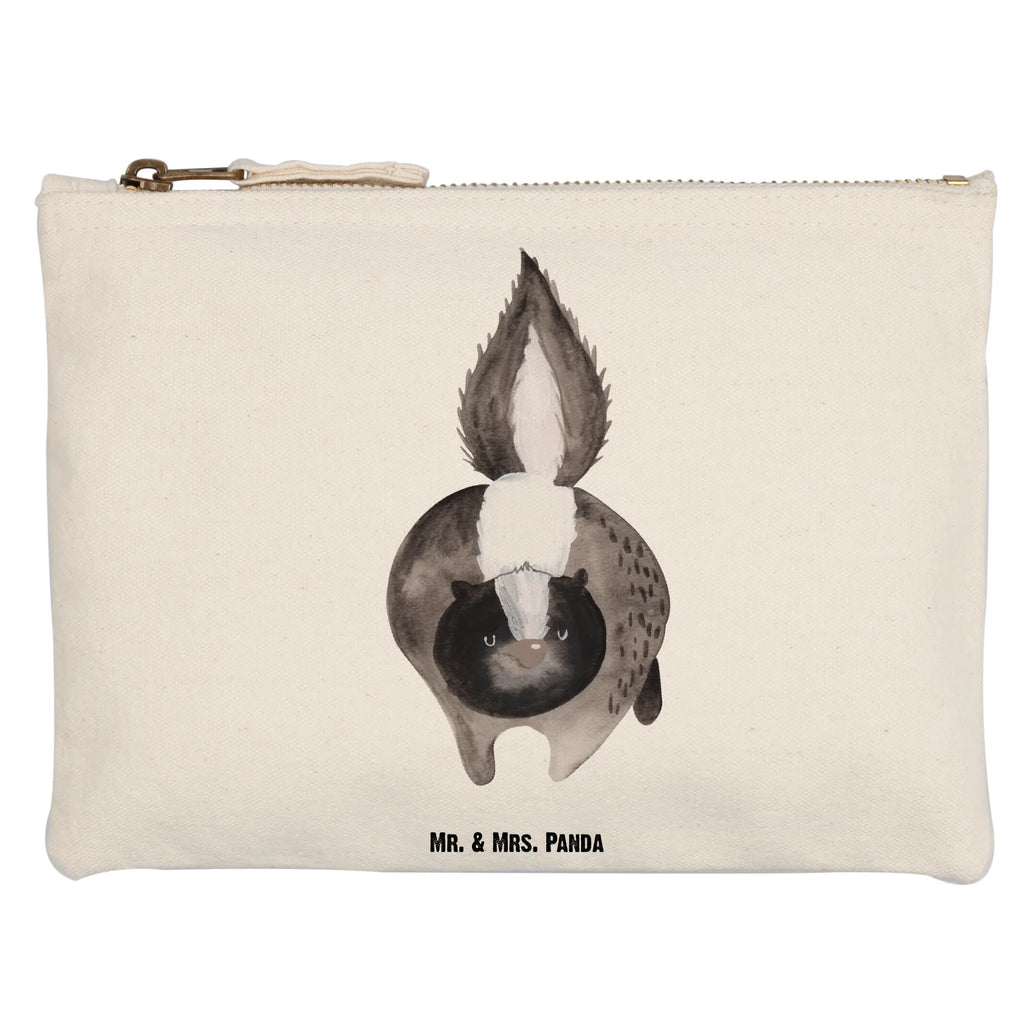 Schminktasche Stinktier Angriff Schminktasche, Kosmetiktasche, Kosmetikbeutel, Stiftemäppchen, Etui, Federmappe, Makeup, XXL, Schminketui, Kosmetiketui, Schlamperetui, Stinktier, Skunk, Wildtier, Raubtier, Stinker, Stinki, wütend, Drohung