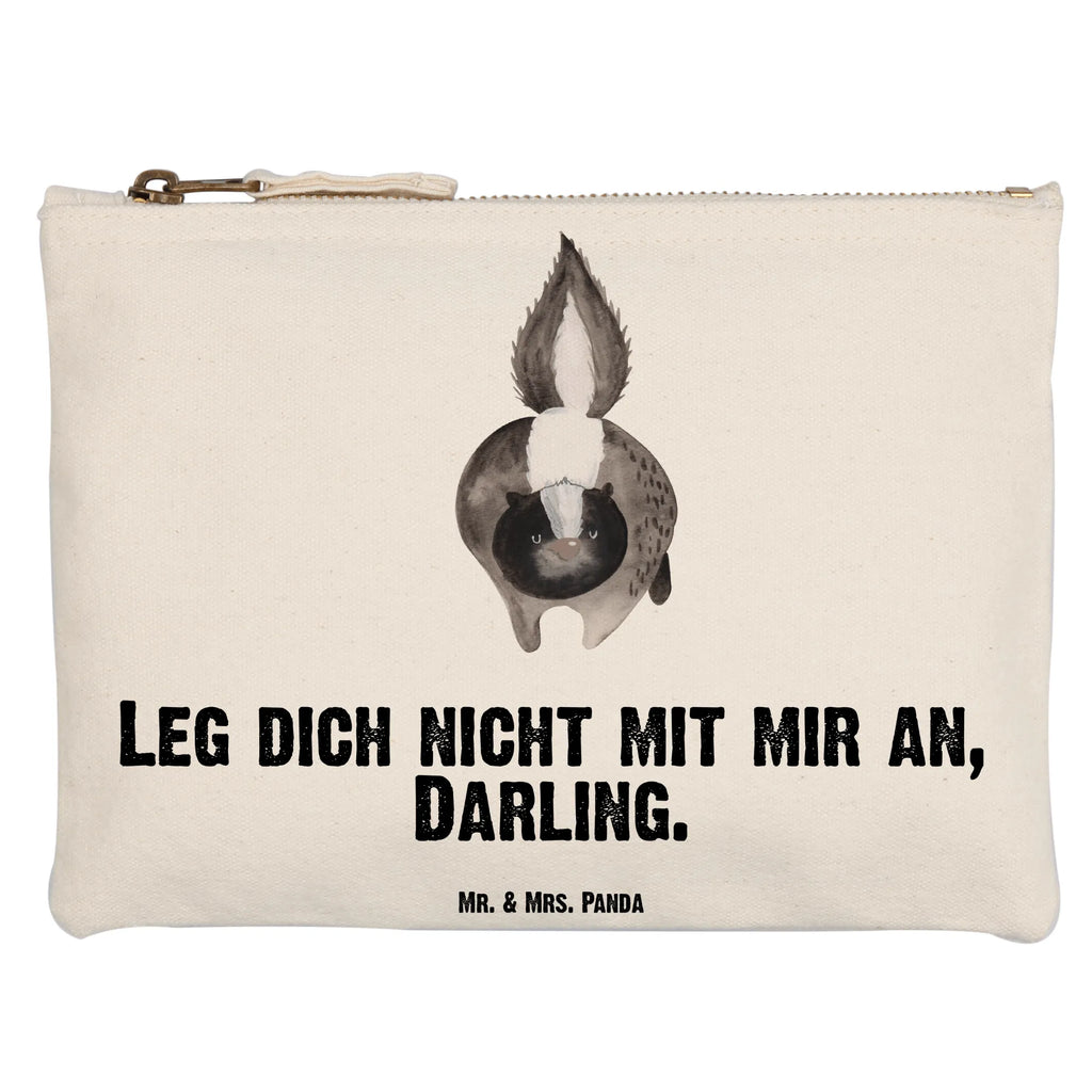 Schminktasche Stinktier Angriff Schminktasche, Kosmetiktasche, Kosmetikbeutel, Stiftemäppchen, Etui, Federmappe, Makeup, XXL, Schminketui, Kosmetiketui, Schlamperetui, Stinktier, Skunk, Wildtier, Raubtier, Stinker, Stinki, wütend, Drohung