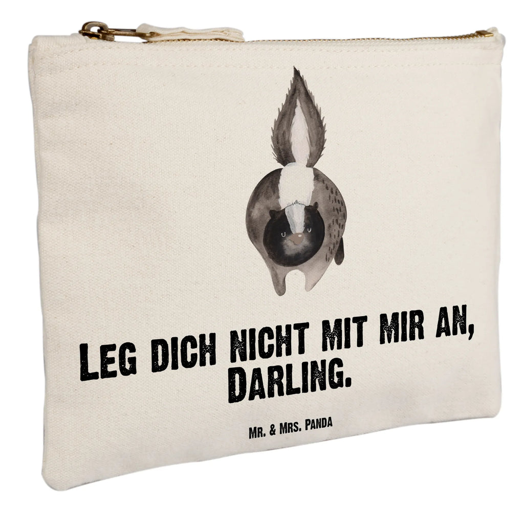 Schminktasche Stinktier Angriff Schminktasche, Kosmetiktasche, Kosmetikbeutel, Stiftemäppchen, Etui, Federmappe, Makeup, XXL, Schminketui, Kosmetiketui, Schlamperetui, Stinktier, Skunk, Wildtier, Raubtier, Stinker, Stinki, wütend, Drohung