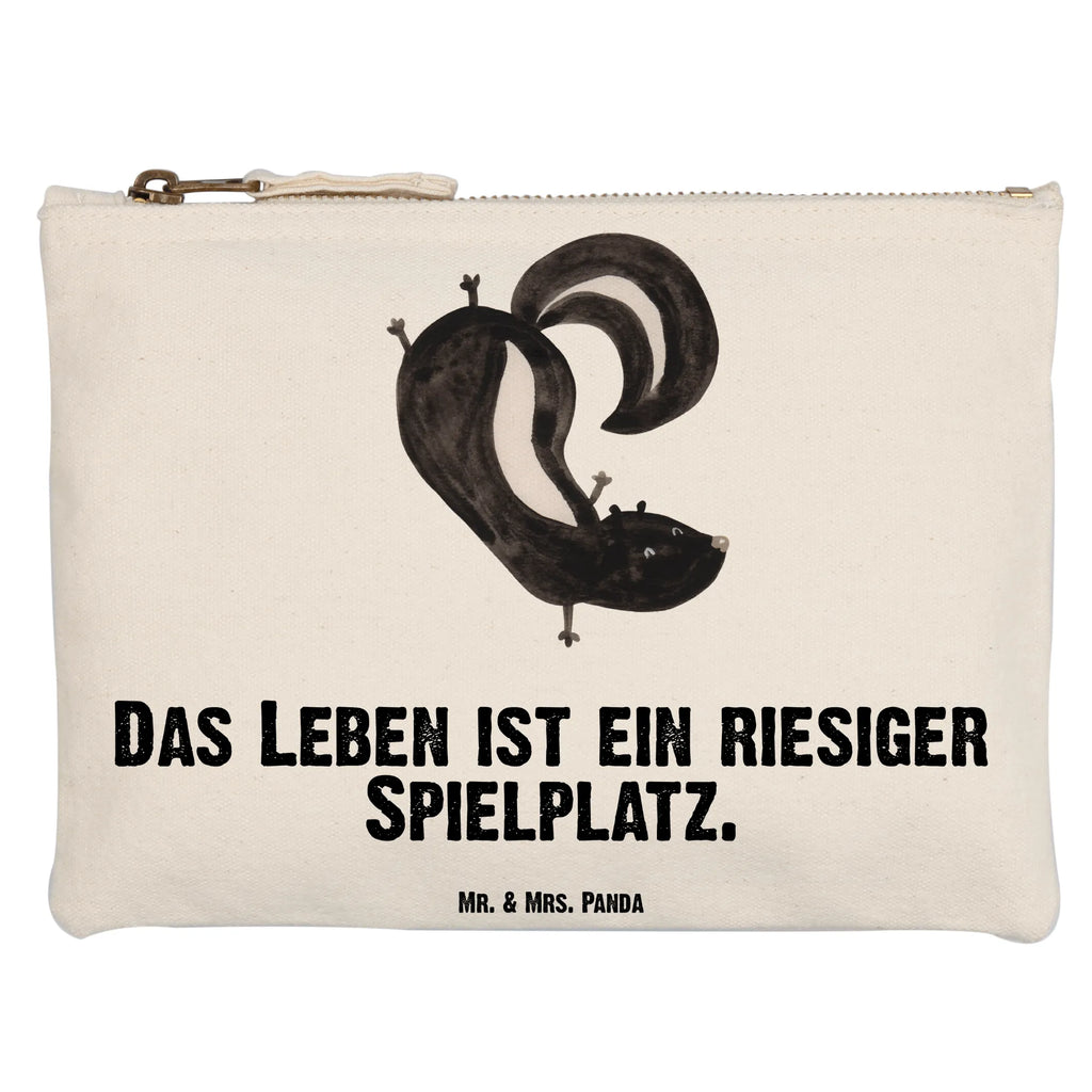 Schminktasche Stinktier Handstand Schminktasche, Kosmetiktasche, Kosmetikbeutel, Stiftemäppchen, Etui, Federmappe, Makeup, XXL, Schminketui, Kosmetiketui, Schlamperetui, Stinktier, Skunk, Wildtier, Raubtier, Stinker, Stinki, Spielplatz, verpielt, Kind