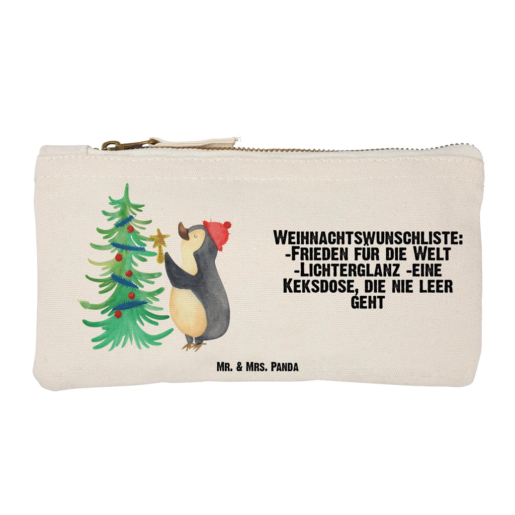 Schminktasche Pinguin Weihnachtsbaum Schminktasche, Kosmetiktasche, Kosmetikbeutel, Stiftemäppchen, Etui, Federmappe, Makeup, XXL, Schminketui, Kosmetiketui, Schlamperetui, Winter, Weihnachten, Weihnachtsdeko, Nikolaus, Advent, Heiligabend, Wintermotiv, Pinguin