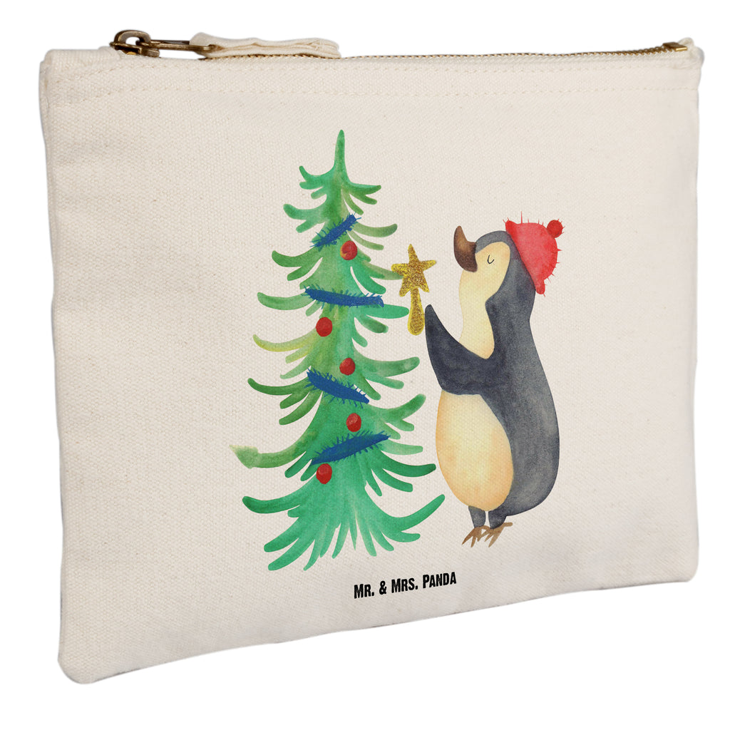 Schminktasche Pinguin Weihnachtsbaum Schminktasche, Kosmetiktasche, Kosmetikbeutel, Stiftemäppchen, Etui, Federmappe, Makeup, XXL, Schminketui, Kosmetiketui, Schlamperetui, Winter, Weihnachten, Weihnachtsdeko, Nikolaus, Advent, Heiligabend, Wintermotiv, Pinguin