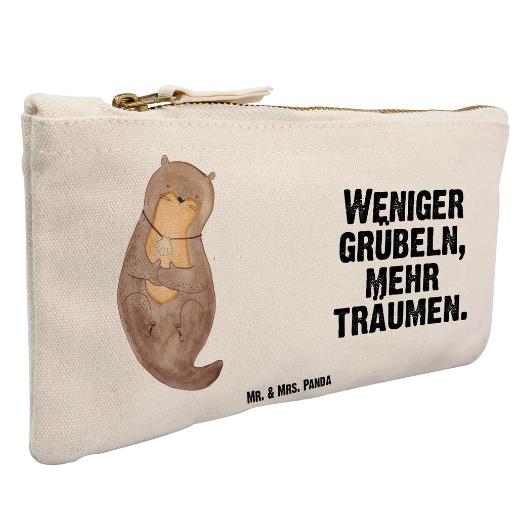 Schminktasche Otter Muschel Schminktasche, Kosmetiktasche, Kosmetikbeutel, Stiftemäppchen, Etui, Federmappe, Makeup, XXL, Schminketui, Kosmetiketui, Schlamperetui, Otter, Fischotter, Seeotter, Otterliebe, grübeln, träumen, Motivation, Tagträumen, Büro