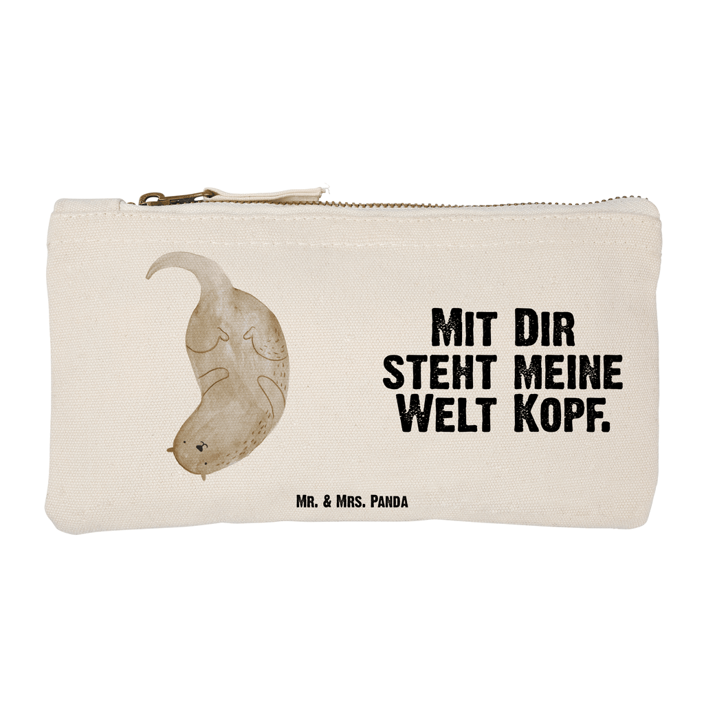 Schminktasche Otter Kopfüber Schminktasche, Kosmetiktasche, Kosmetikbeutel, Stiftemäppchen, Etui, Federmappe, Makeup, XXL, Schminketui, Kosmetiketui, Schlamperetui, Otter, Fischotter, Seeotter, Otter Seeotter See Otter