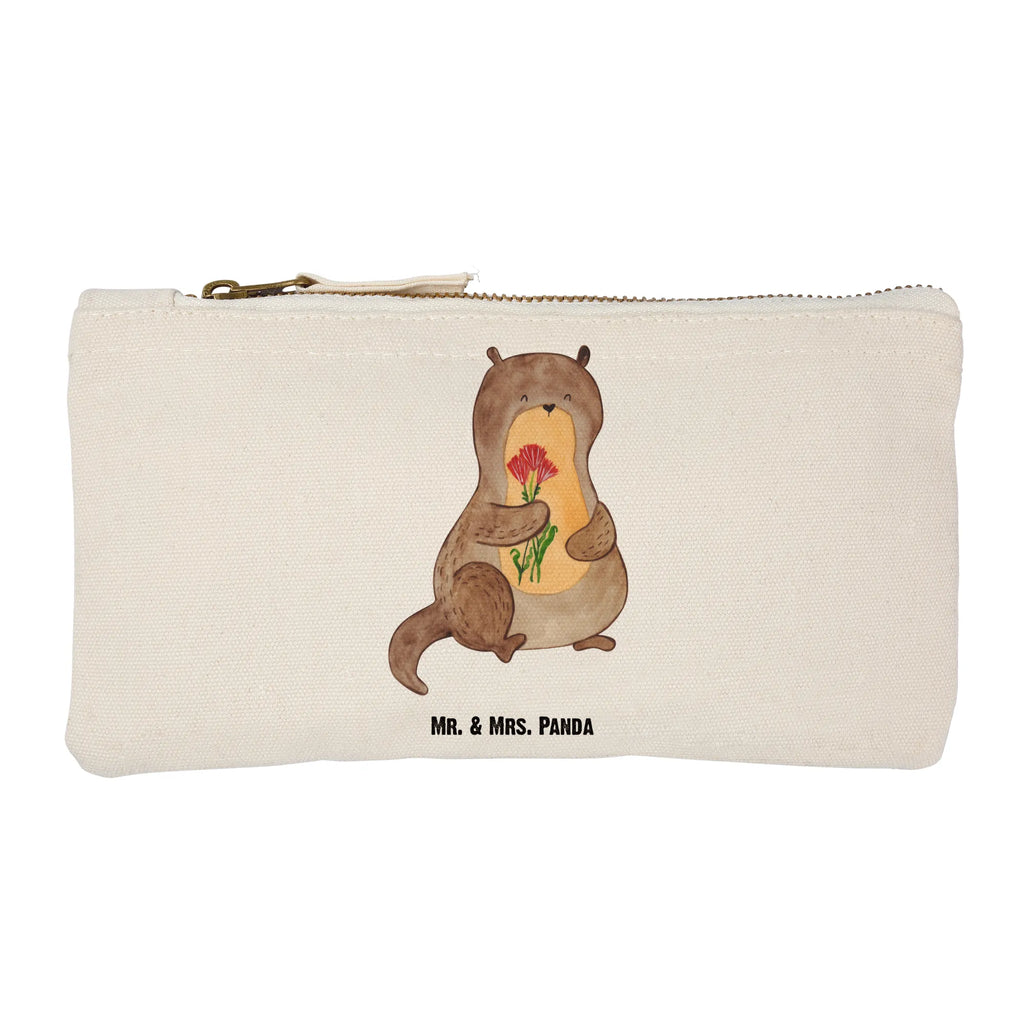 Schminktasche Otter Blumenstrauß Schminktasche, Kosmetiktasche, Kosmetikbeutel, Stiftemäppchen, Etui, Federmappe, Makeup, XXL, Schminketui, Kosmetiketui, Schlamperetui, Otter, Fischotter, Seeotter, Otter Seeotter See Otter