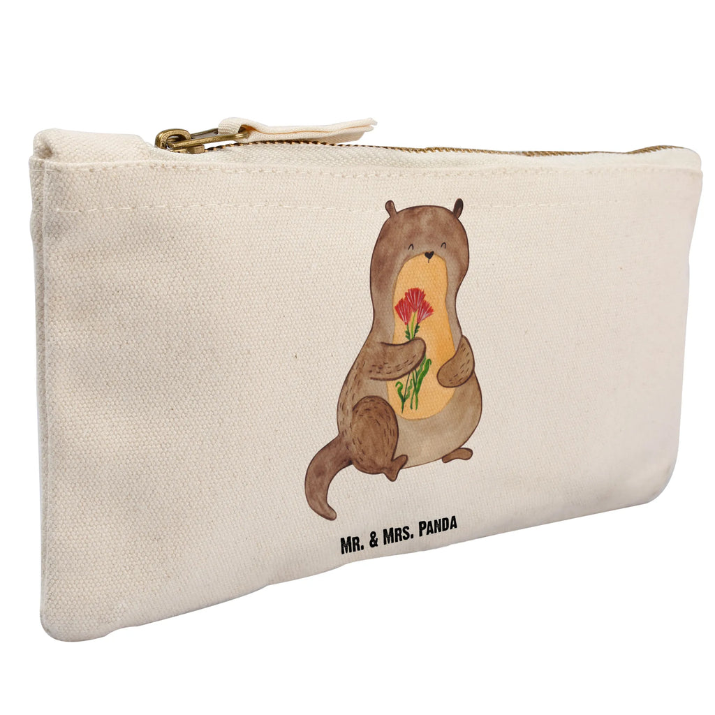 Schminktasche Otter Blumenstrauß Schminktasche, Kosmetiktasche, Kosmetikbeutel, Stiftemäppchen, Etui, Federmappe, Makeup, XXL, Schminketui, Kosmetiketui, Schlamperetui, Otter, Fischotter, Seeotter, Otter Seeotter See Otter