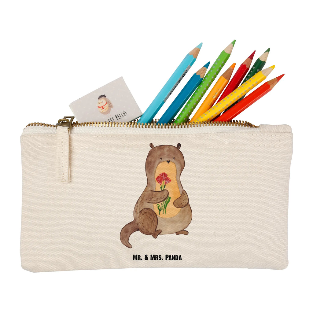 Schminktasche Otter Blumenstrauß Schminktasche, Kosmetiktasche, Kosmetikbeutel, Stiftemäppchen, Etui, Federmappe, Makeup, XXL, Schminketui, Kosmetiketui, Schlamperetui, Otter, Fischotter, Seeotter, Otter Seeotter See Otter