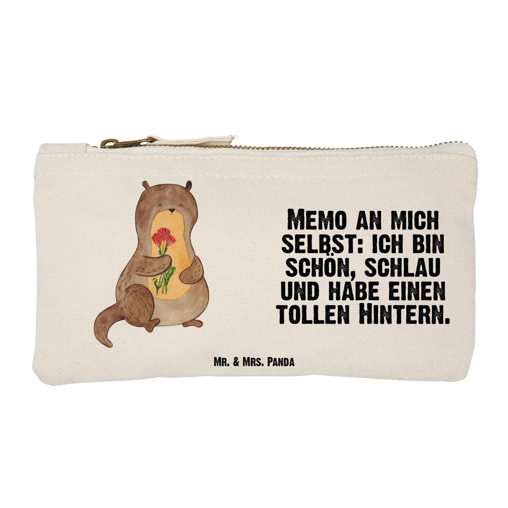 Schminktasche Otter Blumenstrauß Schminktasche, Kosmetiktasche, Kosmetikbeutel, Stiftemäppchen, Etui, Federmappe, Makeup, XXL, Schminketui, Kosmetiketui, Schlamperetui, Otter, Fischotter, Seeotter, Otter Seeotter See Otter