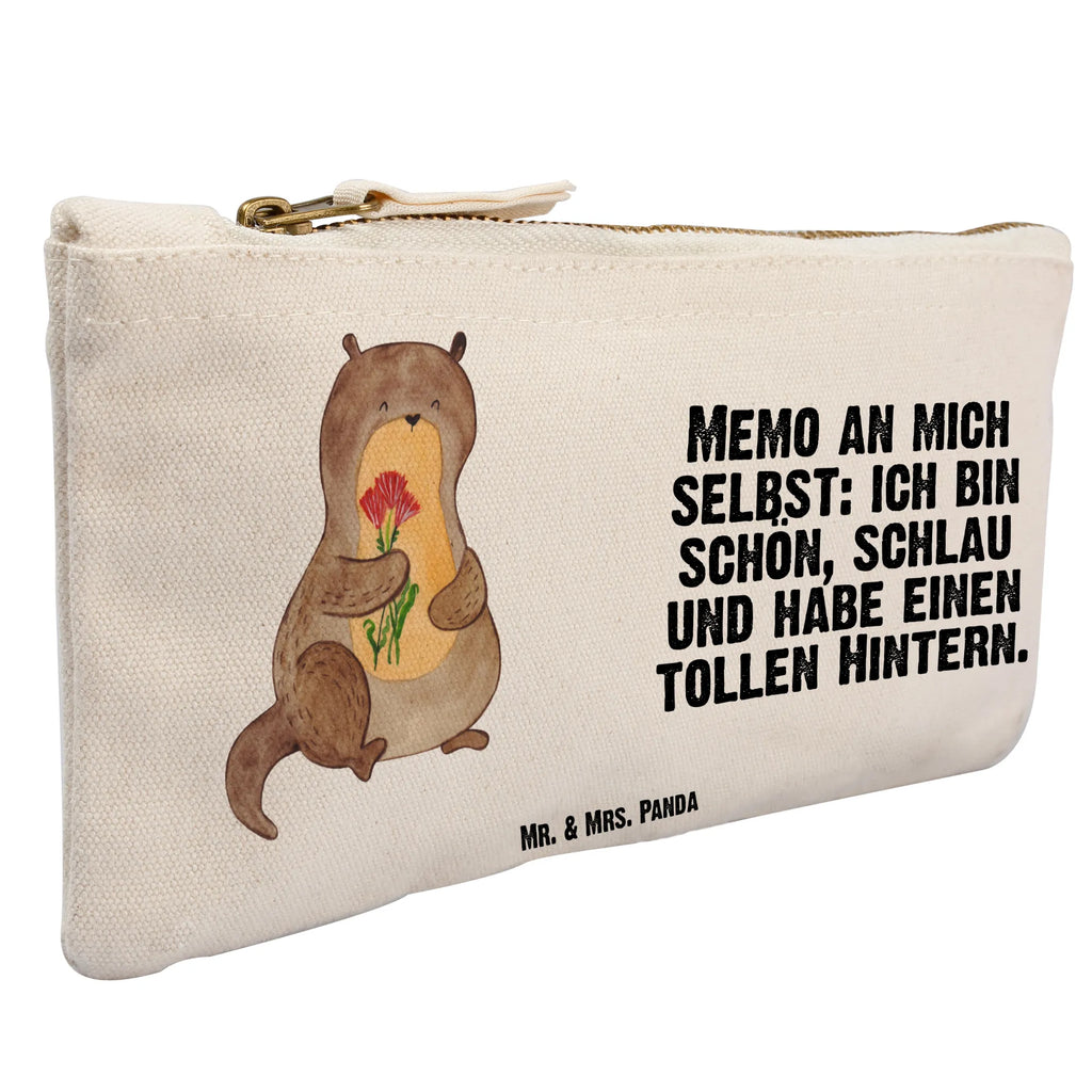 Schminktasche Otter Blumenstrauß Schminktasche, Kosmetiktasche, Kosmetikbeutel, Stiftemäppchen, Etui, Federmappe, Makeup, XXL, Schminketui, Kosmetiketui, Schlamperetui, Otter, Fischotter, Seeotter, Otter Seeotter See Otter