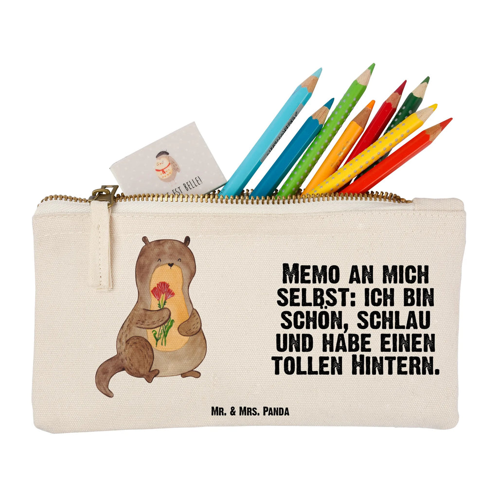 Schminktasche Otter Blumenstrauß Schminktasche, Kosmetiktasche, Kosmetikbeutel, Stiftemäppchen, Etui, Federmappe, Makeup, XXL, Schminketui, Kosmetiketui, Schlamperetui, Otter, Fischotter, Seeotter, Otter Seeotter See Otter