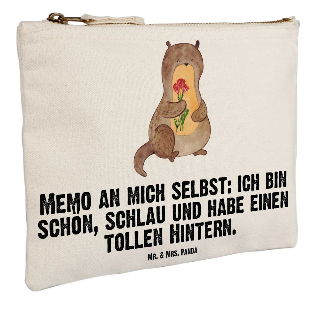 Schminktasche Otter Blumenstrauß Schminktasche, Kosmetiktasche, Kosmetikbeutel, Stiftemäppchen, Etui, Federmappe, Makeup, XXL, Schminketui, Kosmetiketui, Schlamperetui, Otter, Fischotter, Seeotter, Otter Seeotter See Otter