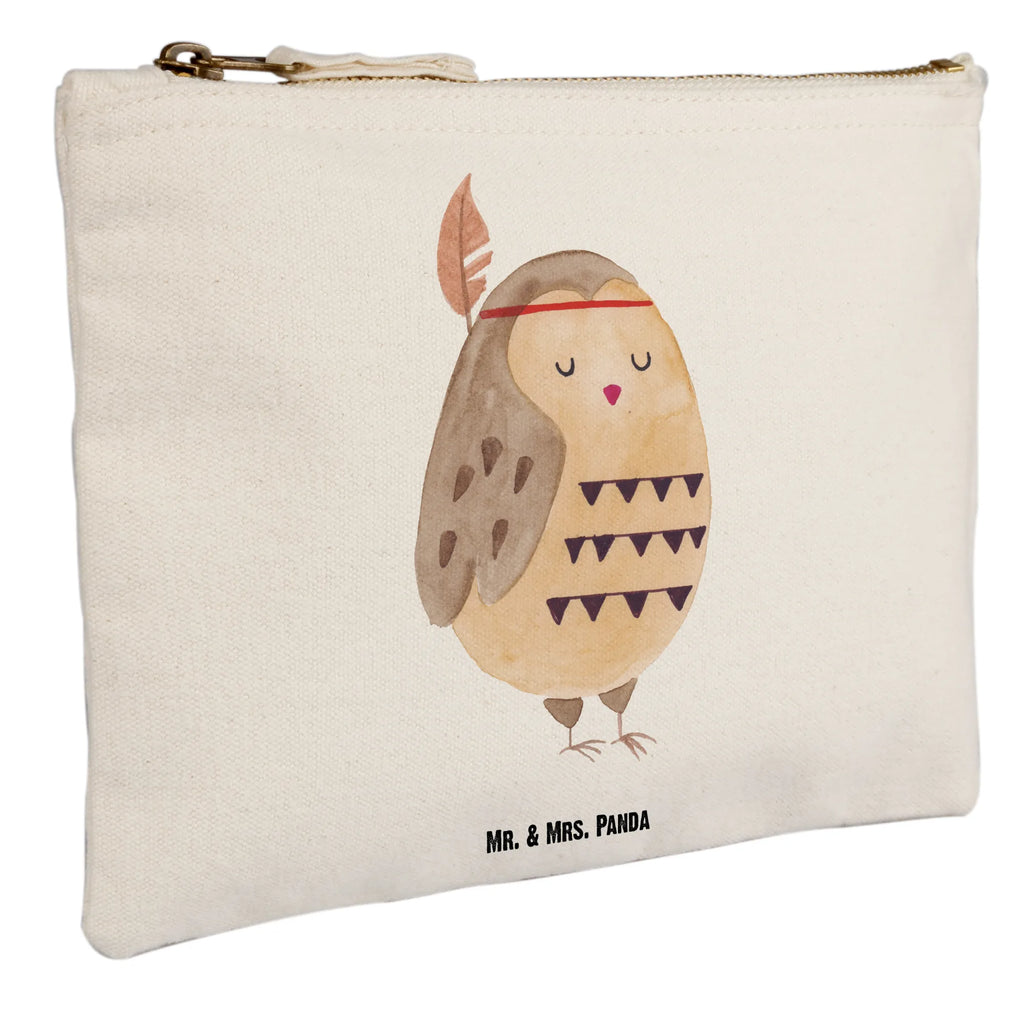 Schminktasche Eule Federschmuck Schminktasche, Kosmetiktasche, Kosmetikbeutel, Stiftemäppchen, Etui, Federmappe, Makeup, XXL, Schminketui, Kosmetiketui, Schlamperetui, Eule, Eule Deko, Owl, Das Leben ist ein Abenteuer, Reisespruch, Federschmuck, Dekoration