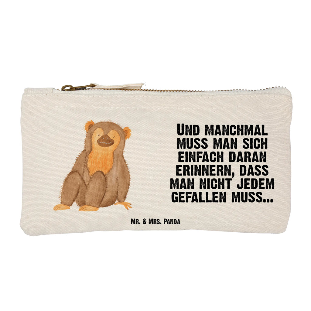 Schminktasche Affe Schminktasche, Kosmetiktasche, Kosmetikbeutel, Stiftemäppchen, Etui, Federmappe, Makeup, XXL, Schminketui, Kosmetiketui, Schlamperetui, Afrika, Wildtiere, Affe, Äffchen, Affen, Selbstliebe, Respekt, Motivation, Selbstachtung, Liebe, Selbstbewusstsein, Selfcare