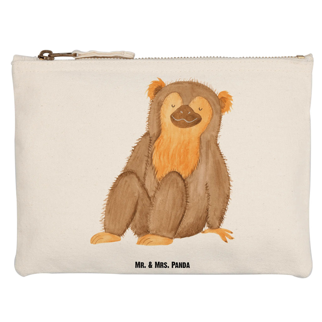 Schminktasche Affe Schminktasche, Kosmetiktasche, Kosmetikbeutel, Stiftemäppchen, Etui, Federmappe, Makeup, XXL, Schminketui, Kosmetiketui, Schlamperetui, Afrika, Wildtiere, Affe, Äffchen, Affen, Selbstliebe, Respekt, Motivation, Selbstachtung, Liebe, Selbstbewusstsein, Selfcare